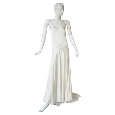 Pre-owned Dior Rochas Vintage Inspired Harlow Bias Cut Silk Gown Nwt In Gray