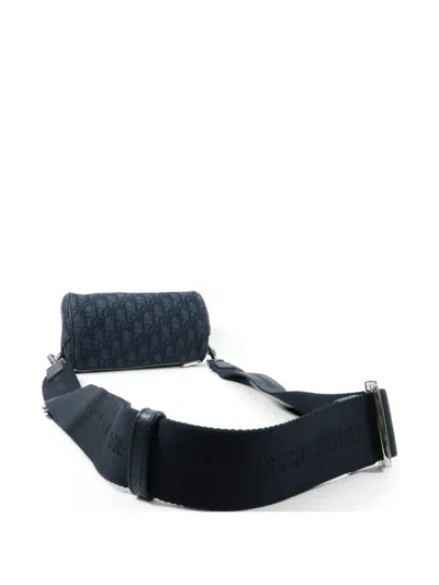 Pre-owned Dior Roller Oblique Cross Body Bag In Blue