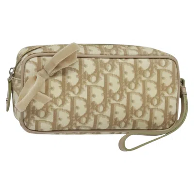 Pre-owned Dior Romantique Beige Canvas Clutch Bag () In Sand