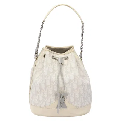Pre-owned Dior Romantique White Canvas Shoulder Bag ()