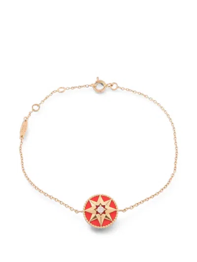 Pre-owned Dior Rose Des Vents Carnelian And Diamond Bracelet In Pink