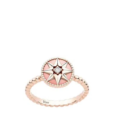 Dior Rose Des Vents Engraved Mosaic Ring In Pink