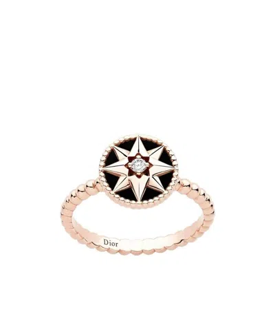 Dior Rose Des Vents Mosaic Engraving Ring In Yellow