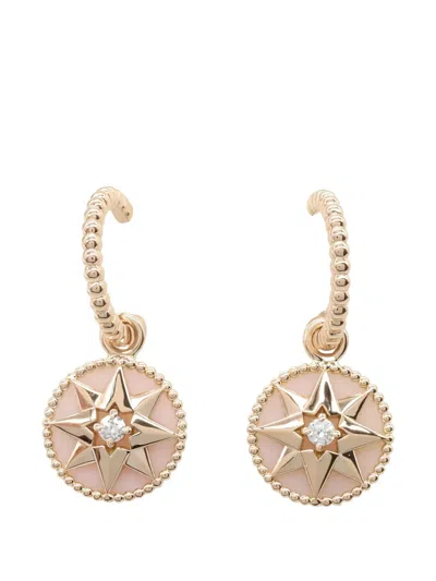 Pre-owned Dior Rose Des Vents-design Diamond Earrings In Pink