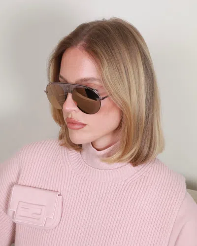 Dior Rose Gold Mirrored Aviator Sunglasses In Pink