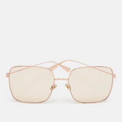 Pre-owned Dior Rose Gold Stellaire1 Square Sunglasses