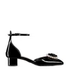 Dior Rose Low Heel Shoes In Black