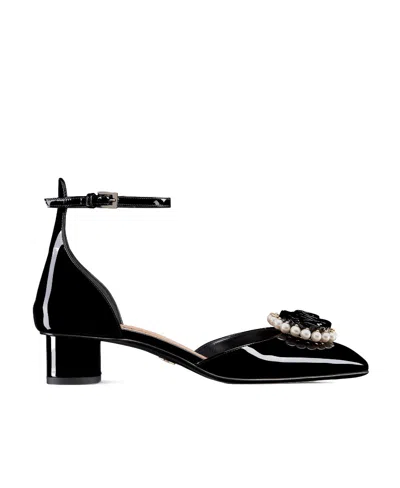 Dior Rose Low Heel Shoes In Black