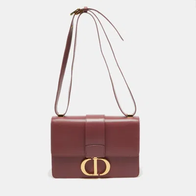 Pre-owned Dior Rose Wood Pink Leather 30 Montaigne Shoulder Bag