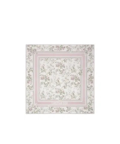 Dior Rosier De  90 Square Scarf In White
