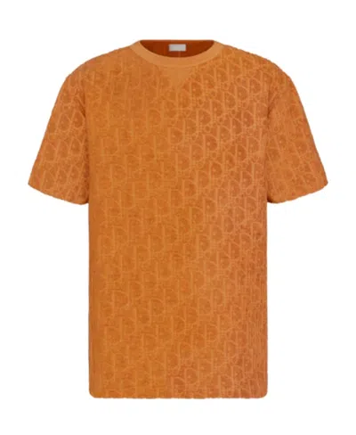 Dior Round Collar Loose Short-sleeved T-shirt In Orange