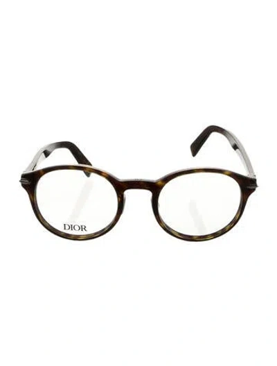 Pre-owned Dior Round Eyeglasses In Brown