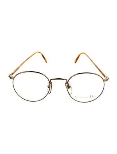 Pre-owned Dior Round Eyeglasses In Brown