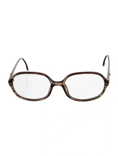 Pre-owned Dior Round Eyeglasses In Brown