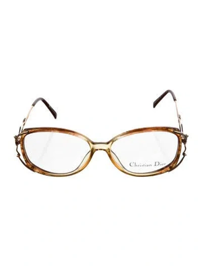 Pre-owned Dior Round Eyeglasses In Brown