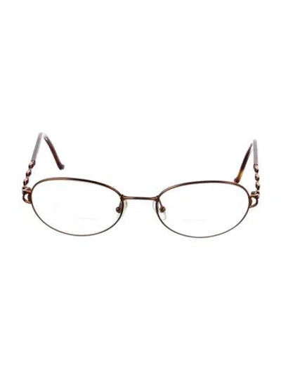Pre-owned Dior Round Eyeglasses In Gold