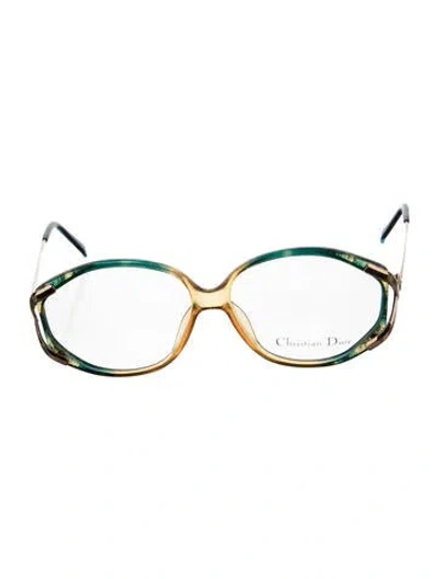 Pre-owned Dior Round Eyeglasses In Green
