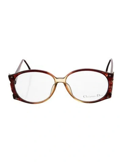 Pre-owned Dior Round Eyeglasses In Red