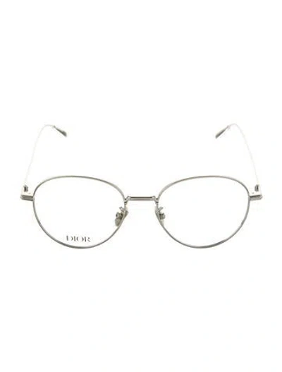 Pre-owned Dior Round Eyeglasses In Silver