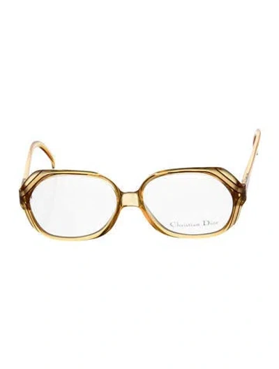 Pre-owned Dior Round Eyeglasses In Yellow