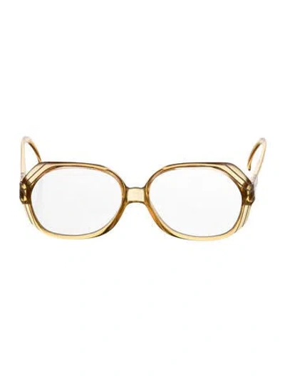 Pre-owned Dior Round Eyeglasses In Yellow