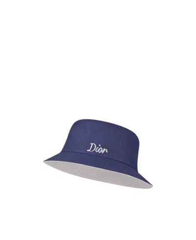Dior Round Fisherman's Hat In Blue