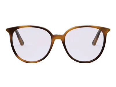 Dior Round Frame Glasses In Brown