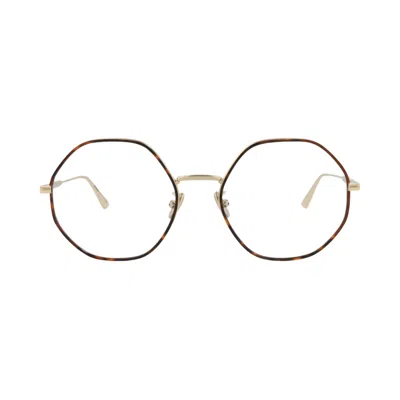 Pre-owned Dior Round Frame Metal Optical Frames 'gold/transparent' | Women's Size Onesize