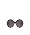 Dior Round Frame Sunglasses In Black