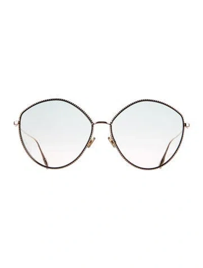 Pre-owned Dior Round Gradient Sunglasses In Gold