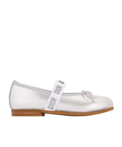 Dior Round Head Ballet Shoes In White