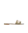 Dior Round Head Flat Slippers In Nude
