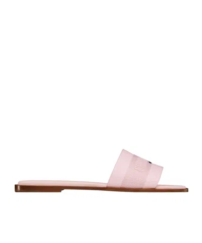 Dior Round Head Slippers In Pale Pink