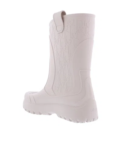 Dior Round-headed Boots In White