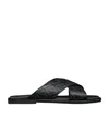 Dior Round-headed Slippers In Black
