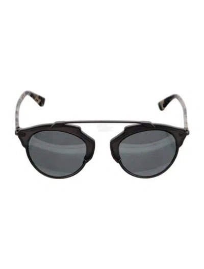 Pre-owned Dior Round Mirrored Sunglasses In Gray
