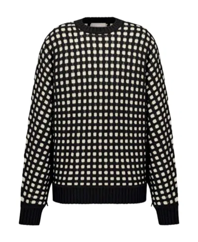 Dior Round Neck Long-sleeved Sweater In Black