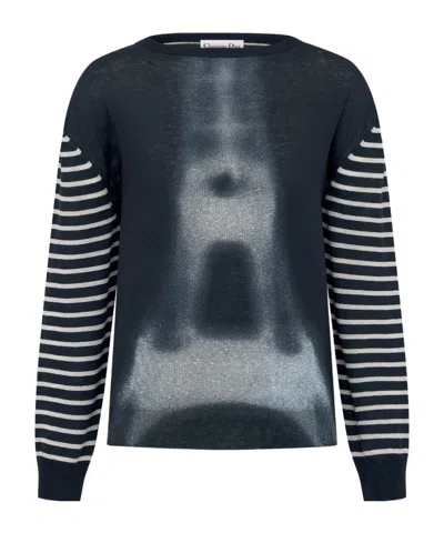 Dior Round-neck Long-sleeved Sweater In Black