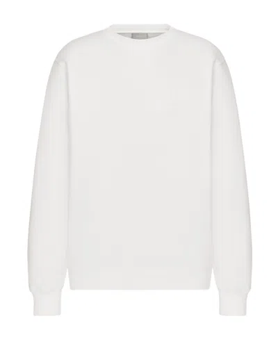 Dior Round Neck Long-sleeved Sweater In White