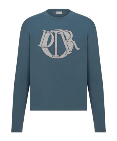 Dior Round Neck Sweater In Blue