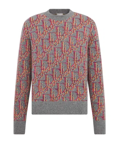 Dior Round Neck Sweater In Gray