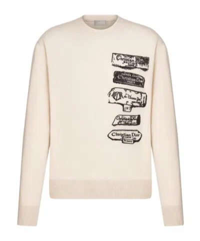 Dior Round Neck Sweater In White
