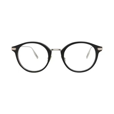 Pre-owned Dior Round Optical Glasses 'black/silver/transparent' | Men's Size Onesize