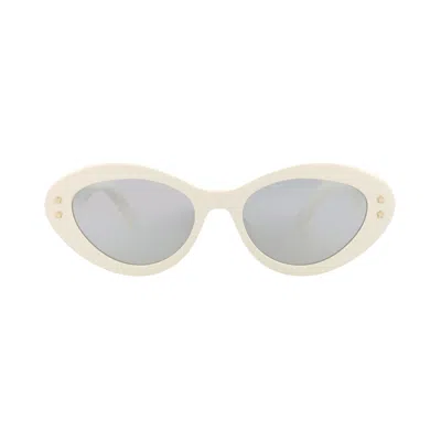 Pre-owned Dior Round Sunglasses 'ivory/brown' | White | Women's Size Onesize