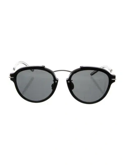 Pre-owned Dior Round Tinted Sunglasses In Black