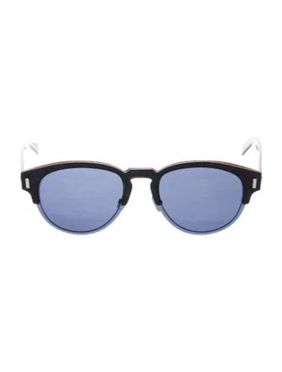 Pre-owned Dior Round Tinted Sunglasses In Brown