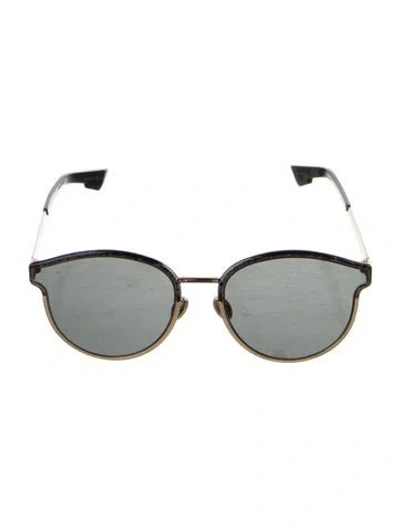 Pre-owned Dior Round Tinted Sunglasses In Gold