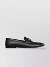 Dior Round Toe Leather Loafers With Flat Sole In Black