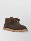 Dior Round Toe Suede Finish Stitch Detailing Boots In Brown
