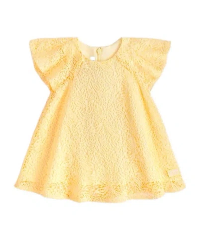 Dior Round-neck Flared Dress In Yellow